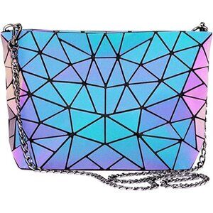 𝅺🆕LUMINOUS Purse Geometric Handbags Holographic Reflective Crossbody Bag NWT